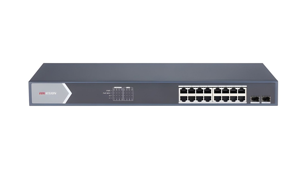 Switch No Administrable 16 Puertos Gigabit 2 Uplinks Sfp PoE 250W