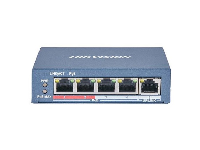 Switch L2 Administrable 4 Puertos Fast Ethernet POE HIKVISION