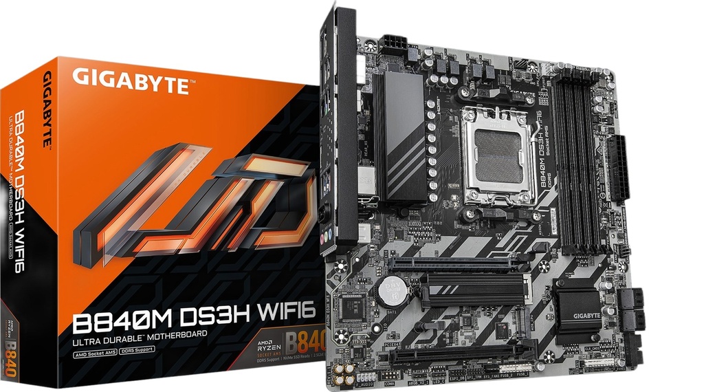 Motherboard Amd B840m Ds3h Socket Am5 Ddr5 Compatible Ryzen 7/Ryzen 9 Micro Atx