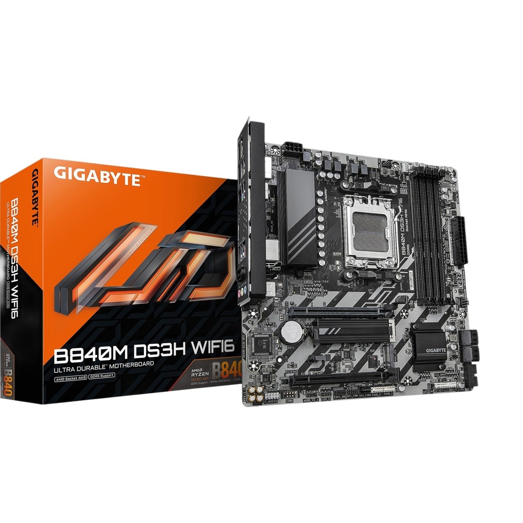 Motherboard Amd B840m Ds3h Socket Am5 Ddr5 Compatible Ryzen 7/Ryzen 9 Micro Atx