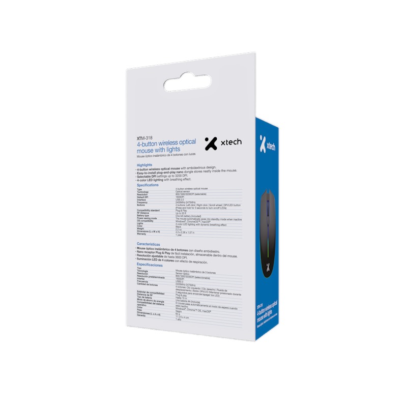 Mouse Gamer 2.4GHZ 3200DPI 4 Botones