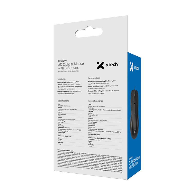Mouse Gamer Cableado 1200DPI