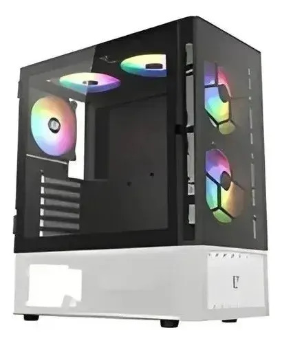 Gabinete Atx Mid-Tower Negro Y Blanco