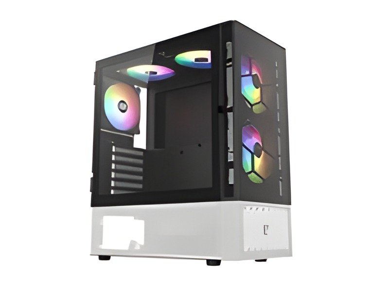 Gabinete Atx Mid-Tower Negro Y Blanco