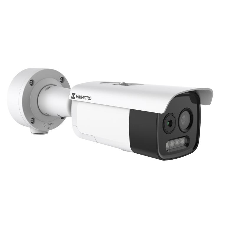 Cámara Bullet IP Biespectral Térmica Y Óptica 5MP Exterior 9.7mm/12.4mm Infrarroja 80m Audio Bidireccional