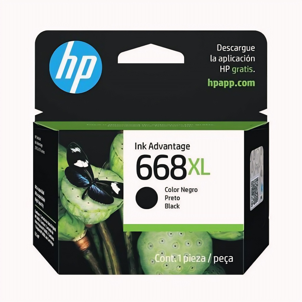 Cartucho De Tinta Hp 668XL Negro Original