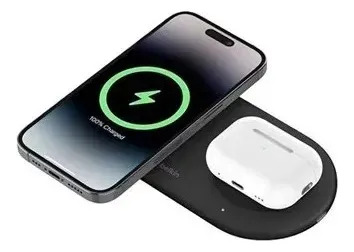 Cargador Inalámbrico Qi2 15W 2 En 1 Con USB-C 5W