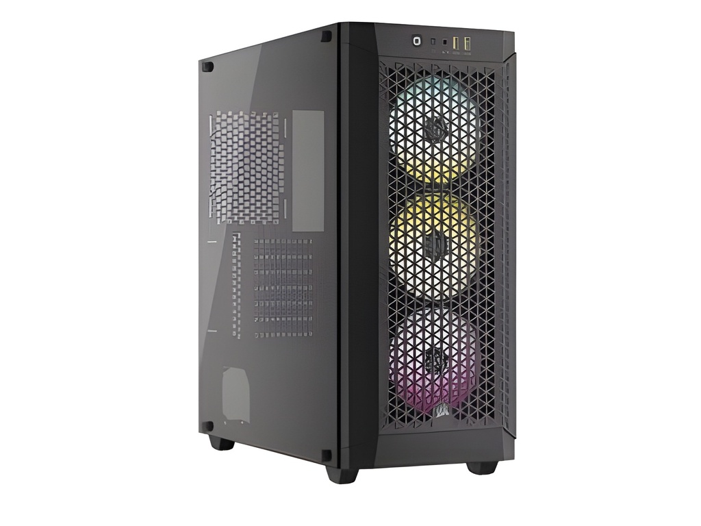 Gabinete Mid-Tower Atx Negro Y Blanco Con Vidrio Templado Y 6 Ventiladores Argb