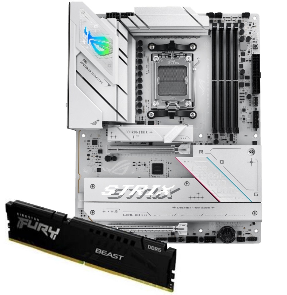 Placa Madre ASUS ROG Strix B850-A AM5 + Memoria DDR5 16GB 5600MHz Kingston Fury Beast