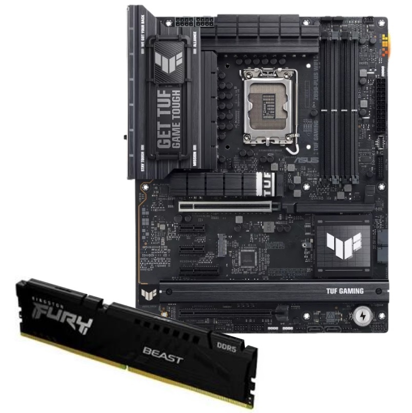 Mother Asrock TUF Z890-Plus + Memoria DDR5 16GB Kingston Fury Beast