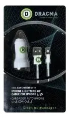 Cargador De Auto USB Dual Dracma 3.1A 1m