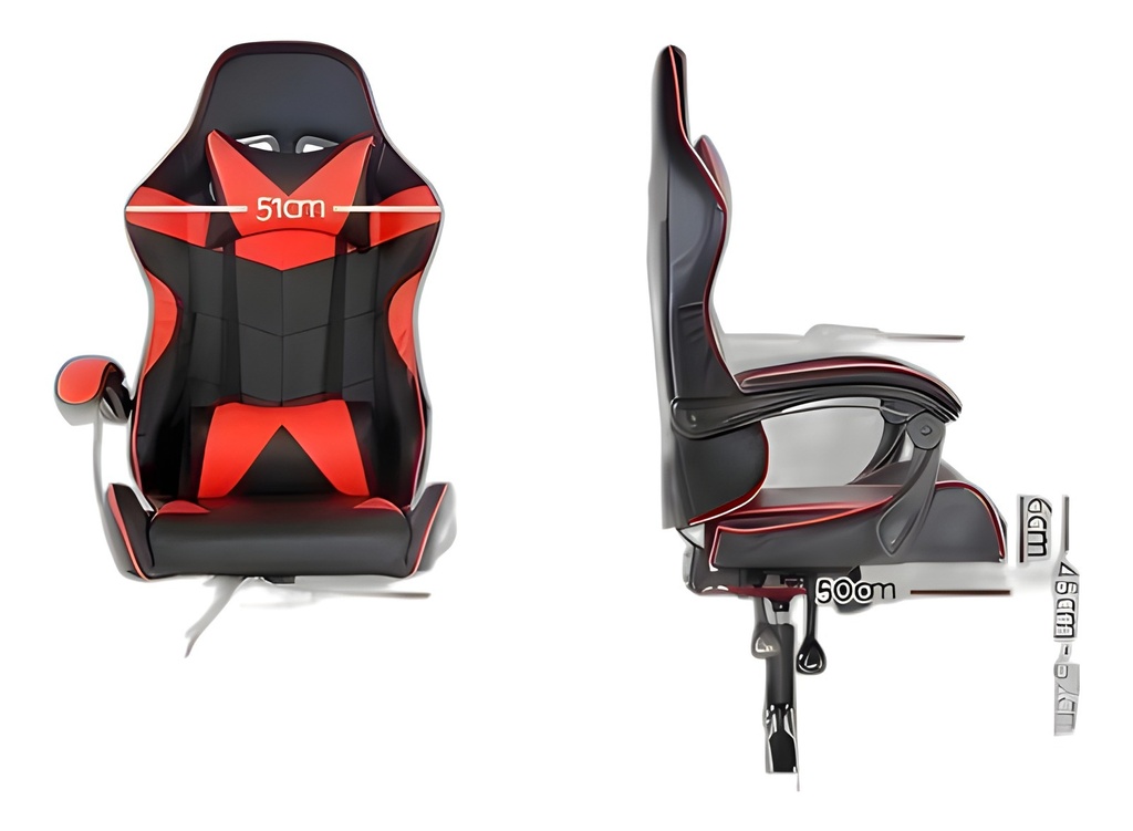 Silla De Oficina Negro Cuero Ergonómica Reclinable
