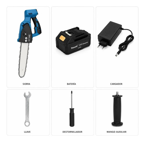Motosierra 30cm 1200W Con Baterías De Litio