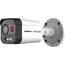 Cámara IP Bullet Exterior 4MP 2.6mm + 6mm Térmica Y Óptica 30m Luz Blanca Con Audio Y Alarma