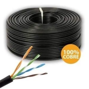 Cable Utp Cat5e 100m Exterior Bobina Cobre Negro