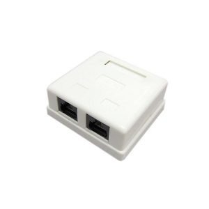 Patch Cord Interior Caja De Pared 2 Puertos Rj45 Cat6 Utp Blanco