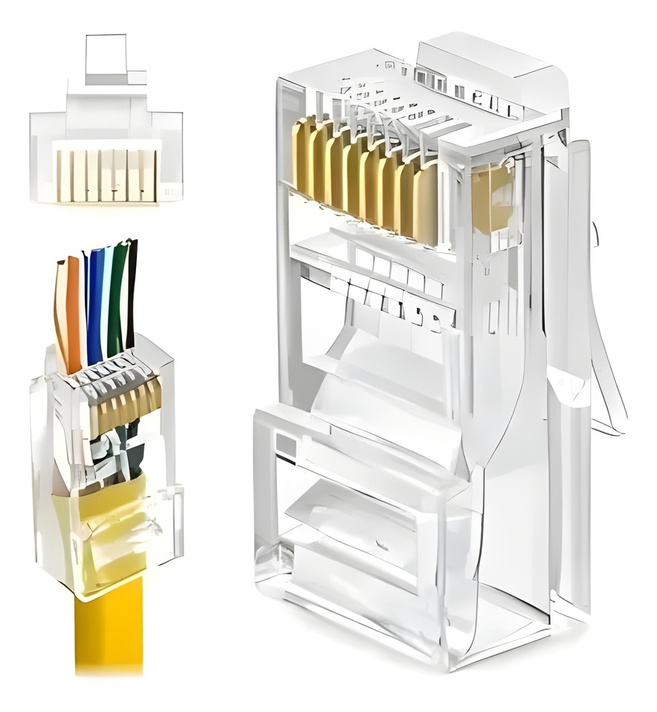 Conector Rj45 Macho Pasante Cat6