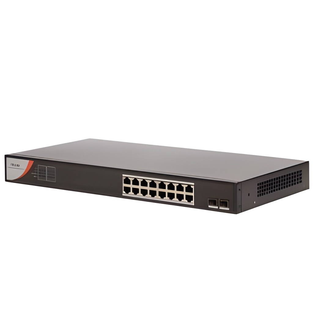 Switch No Administrable 16 Puertos Gigabit Con 2 Uplinks Sfp PoE 125W