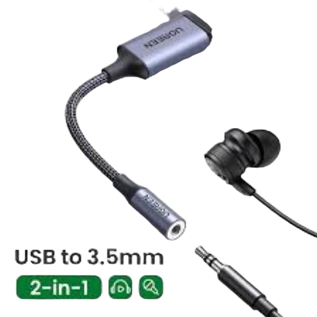 Adaptador USB A Audio 3.5mm 24bits/96KHz Gris