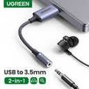 Adaptador USB A Audio 3.5mm 24bits/96KHz Gris