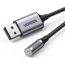 Adaptador USB A Audio 3.5mm Ugreen Gris
