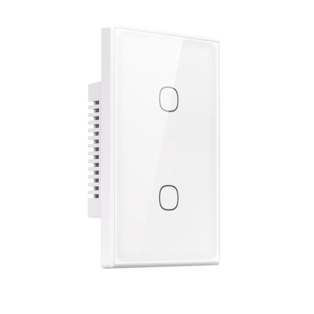 Interruptor Sonoff T6-2c 2 Gang Con Panel Táctil Y Vidrio Templado Blanco