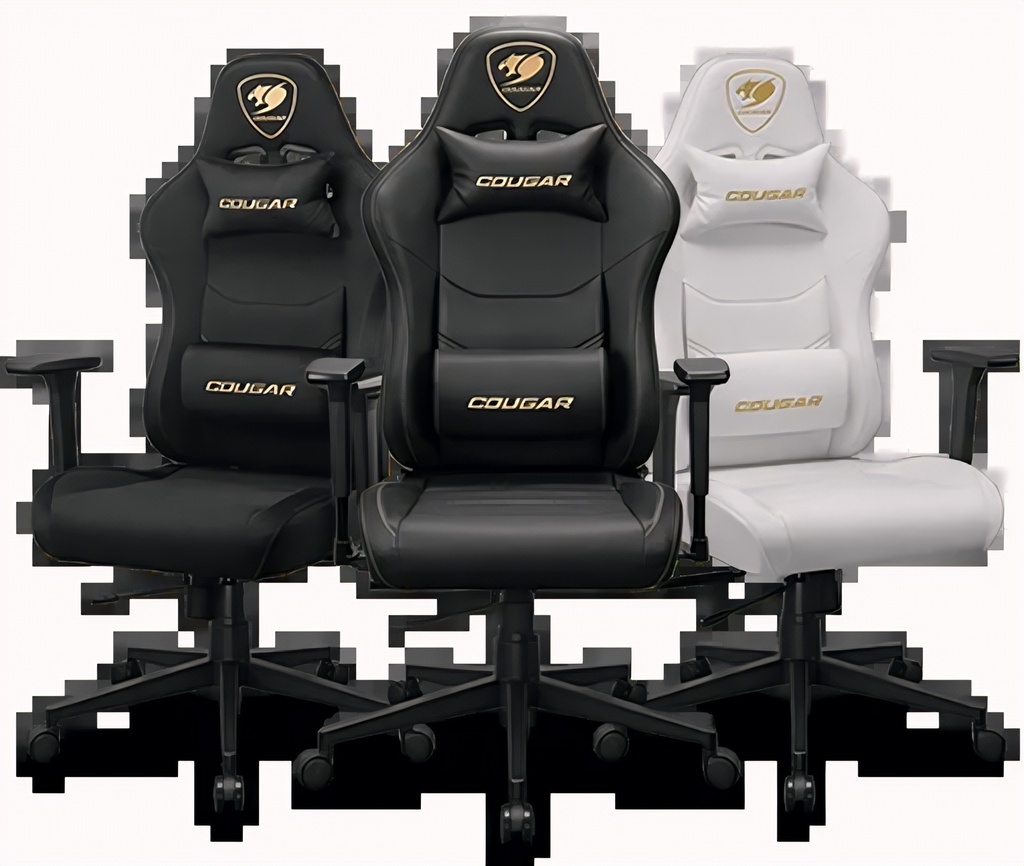 Silla Gamer Oro Cuero Pu Reposabrazos 3D
