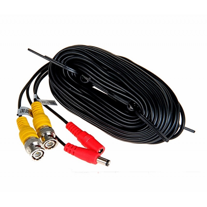 Kit Cable Pre-Armado Bnc Y Dc Para Cámaras De Video Vigilancia 18m