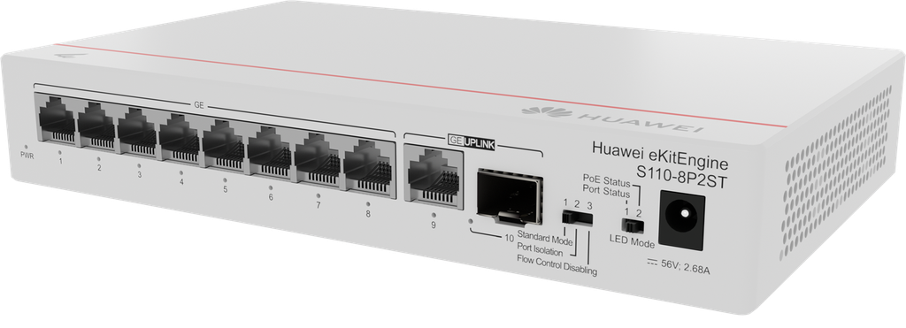 Switch No Administrable 8 Puertos Gigabit 2 Uplinks Gigabit