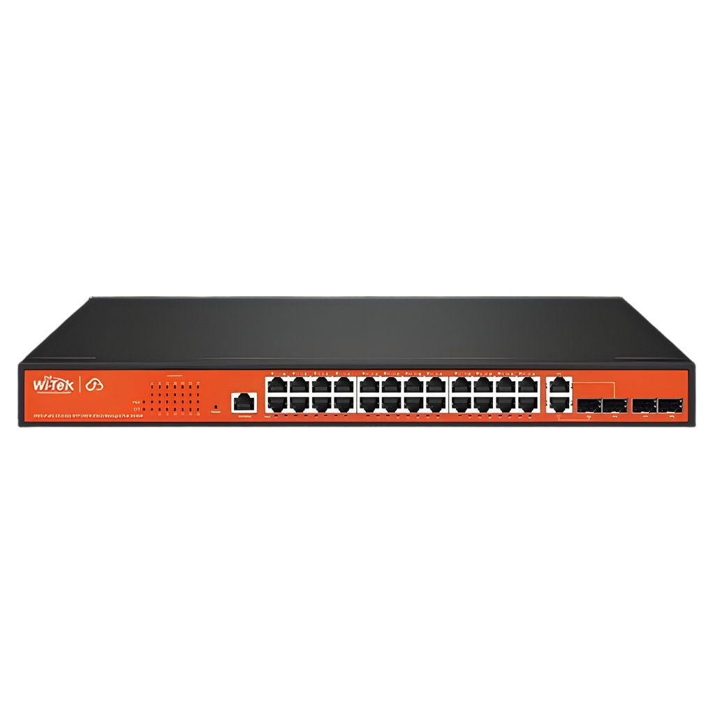 Switch No Administrable 24 Puertos Gigabit 2 Uplinks Fibra PoE