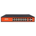 Switch No Administrable 20 Puertos Gigabit 2 Uplinks Sfp PoE+ 370W