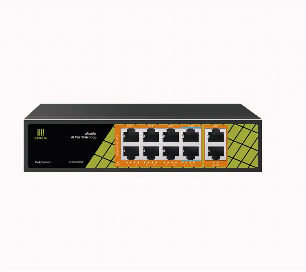 Switch PoE 8 Puertos Gigabit + 2 Puertos Up×1000 120W