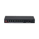 Switch No Administrable 8 Puertos 10/100 Mbps 2 Uplinks 10/100/1000 Mbps PoE 96W