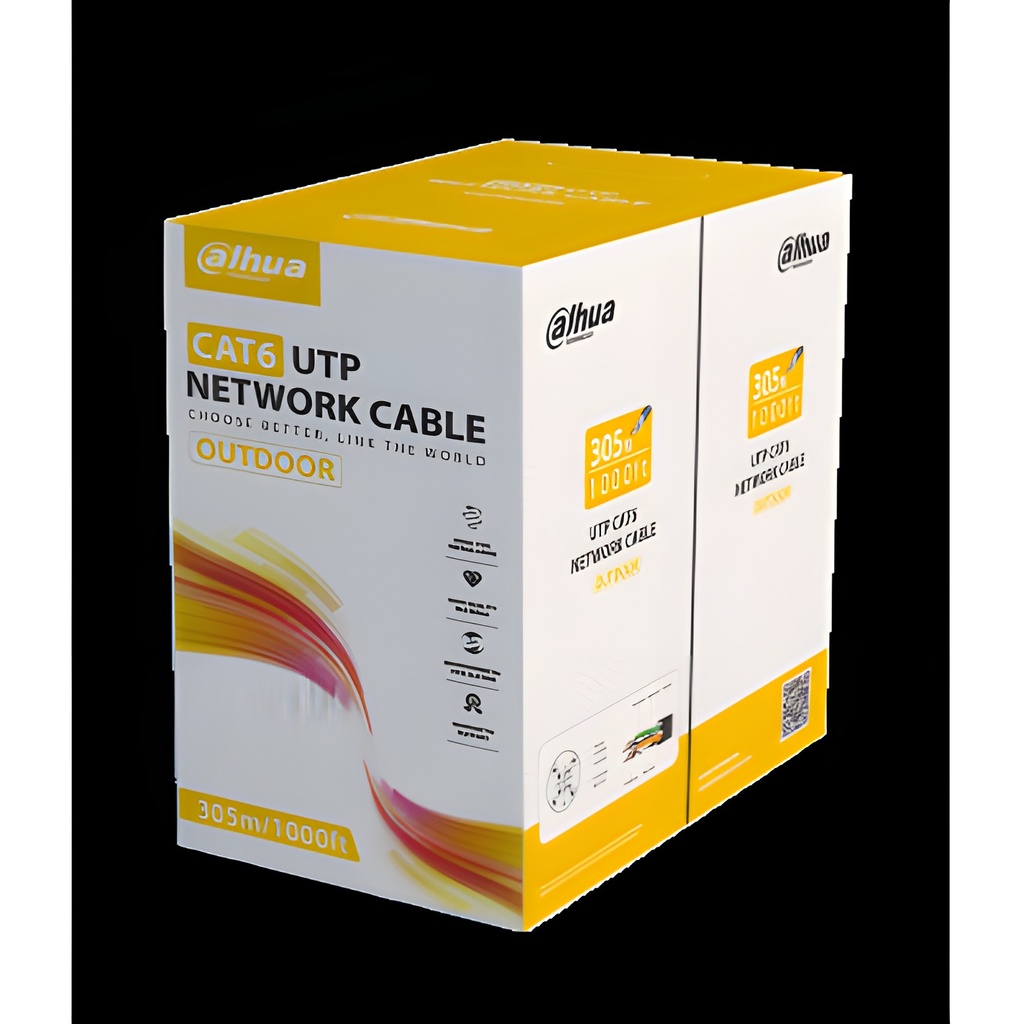 Rollo Cable Utp Cat6 305m Negro 100% Cobre Exterior
