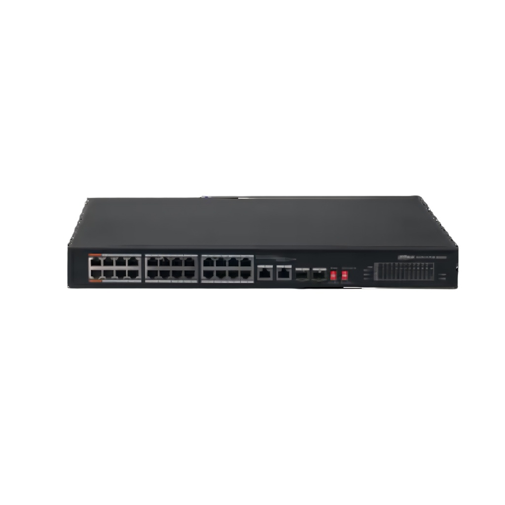 Switch No Administrable 26 Puertos 10/100Mbps 2 Uplinks Gigabit PoE 240W