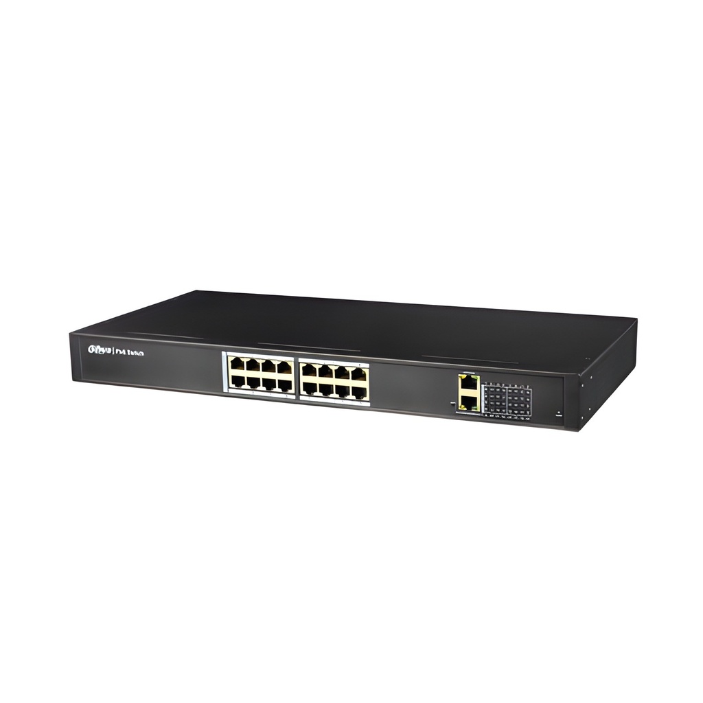 Switch No Administrable 16 Puertos 10/100/1000 2 Uplinks Con PoE 250W