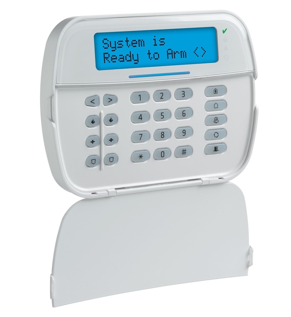 Teclado De Alarma Cableado LCD Alfanumérico Con Transceptor Powerg Integrado