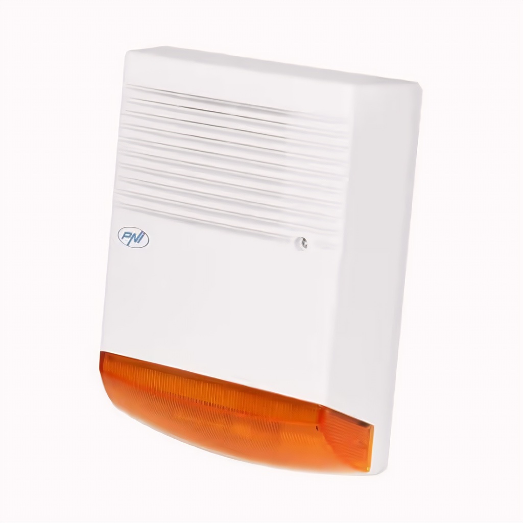 Sirena Intrusión Cableado Estroboscópica 120db Exterior Naranja