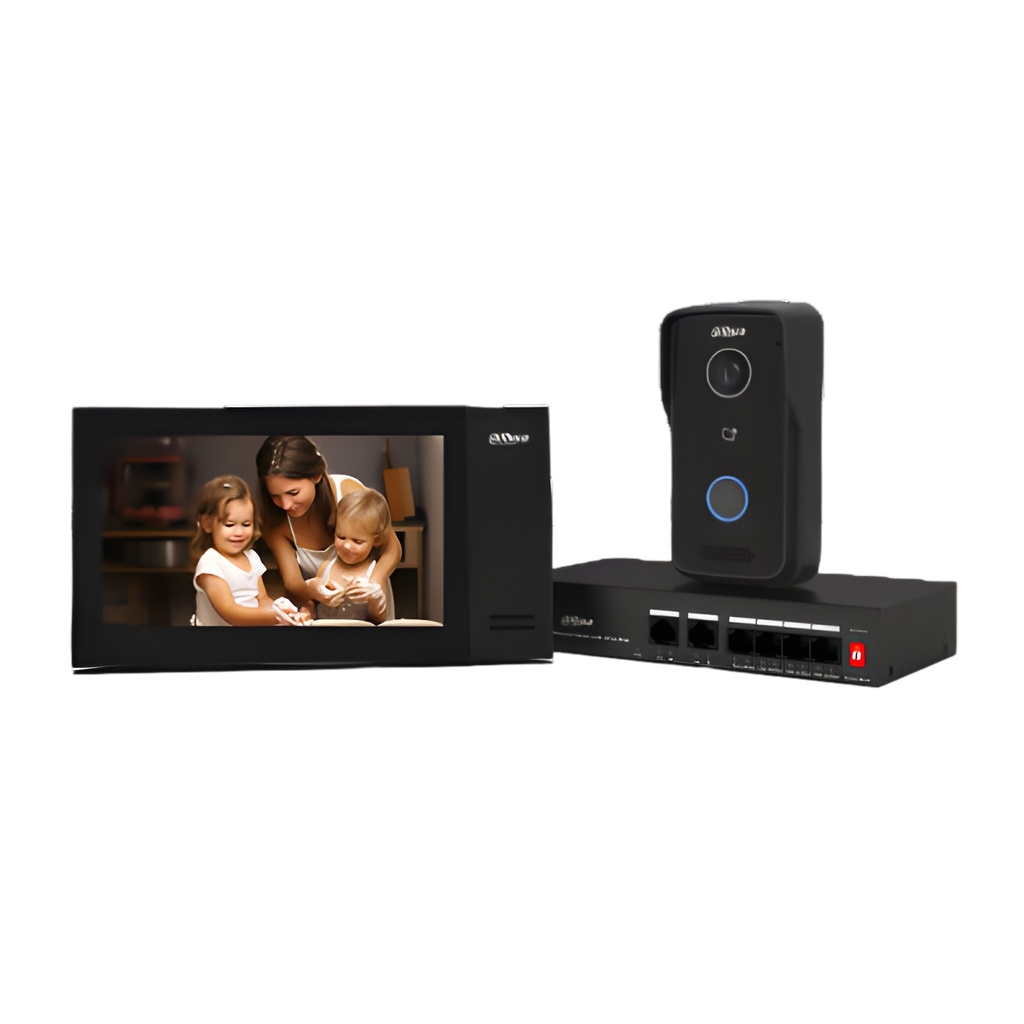 Kit Videoportero IP 2MP Monitor 7 Pulgadas Tarjeta PoE
