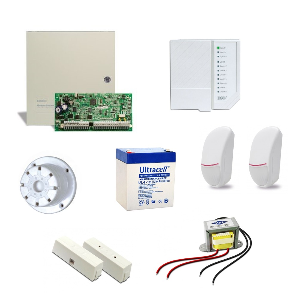 Kit Central De Alarma Cableada 8 Zonas Expandible A 32