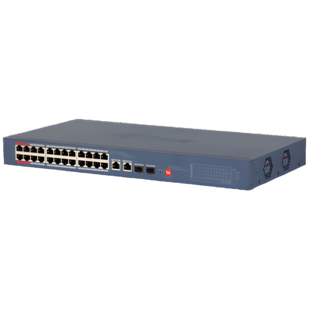 Switch No Administrable 26 Puertos 10/100Mbps 2 Uplinks Gigabit PoE 370W