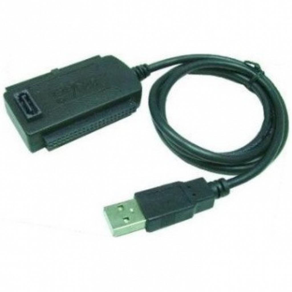 Adaptador USB 2.0 Macho A Ide Hembra Y SATA Hembra Con Fuente Externa