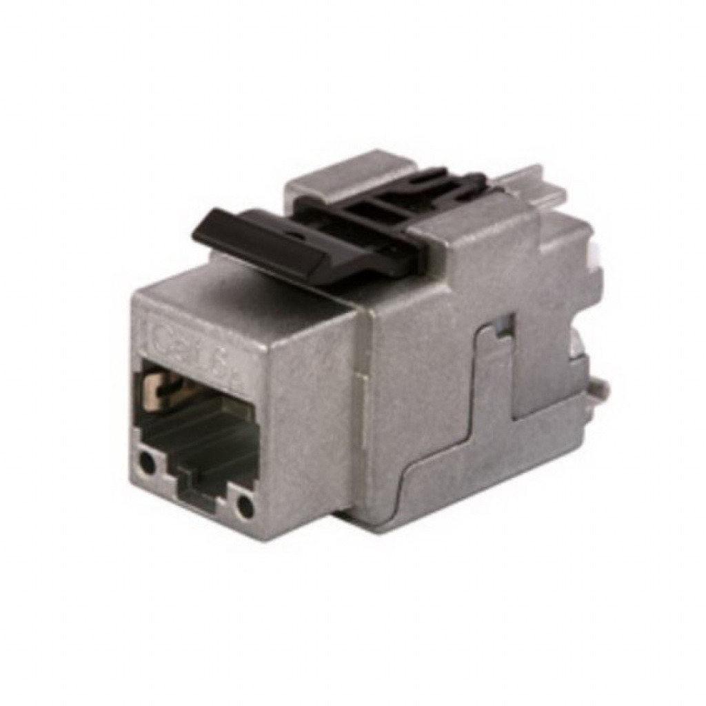 Conector Rj45 Cat6a Macho Enchapado En Oro Pasante