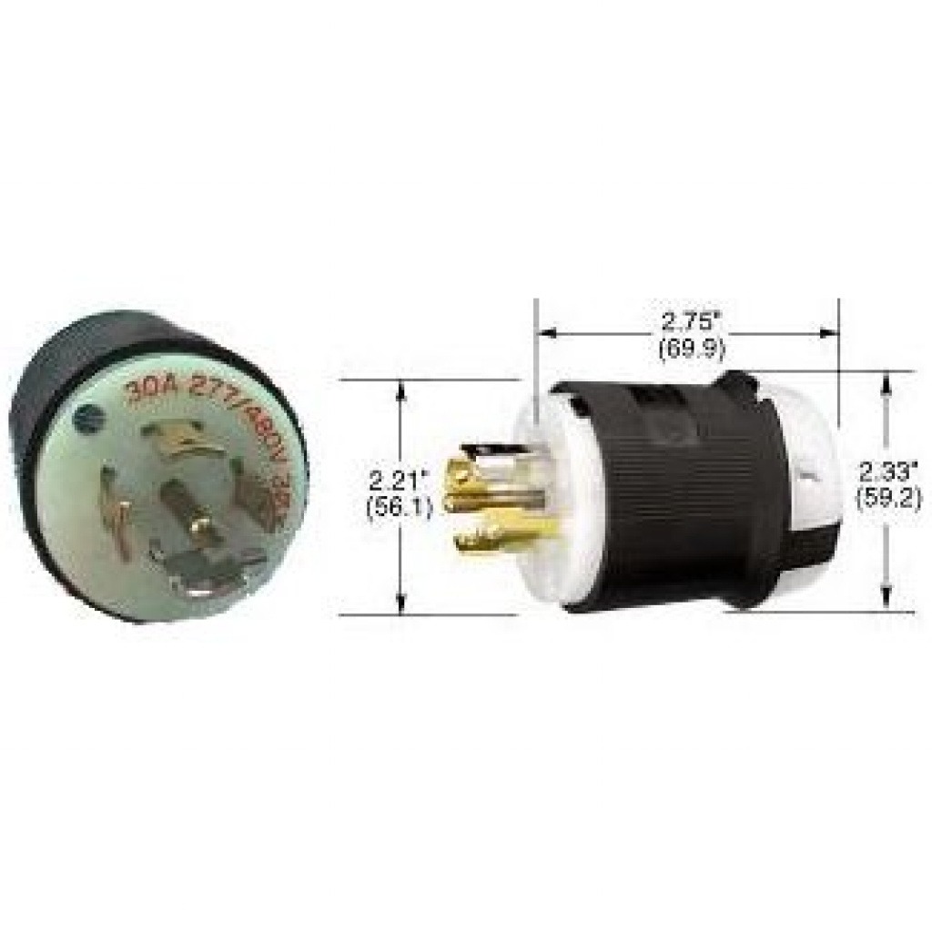 Enchufe 4p 30A 3 Fases 277/480V