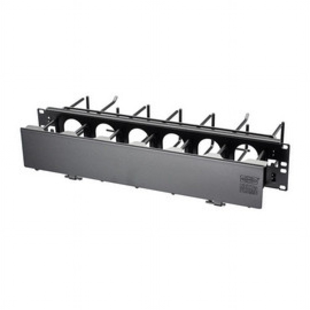 Organizador De Cables Vertical 2U Metal Con Tapa
