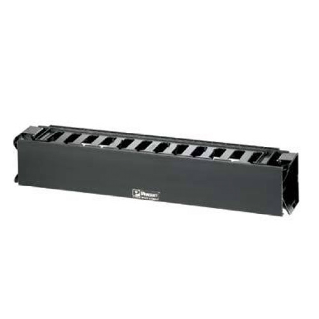 Organizador De Cables Vertical 2U Metal Con Tapa
