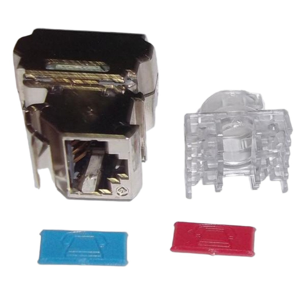Conector Rj45 Cat6a Macho Enchapado En Oro Pasante