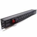 Pdu 10 Tomas Iec C13 Formato 19" Con Llave Largo Cable 3M