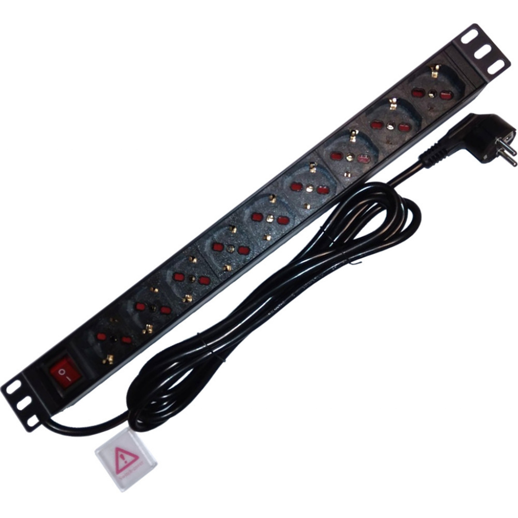 Pdu 15 Tomas Combinadas Schuko/3 En Línea 19" Con Llave