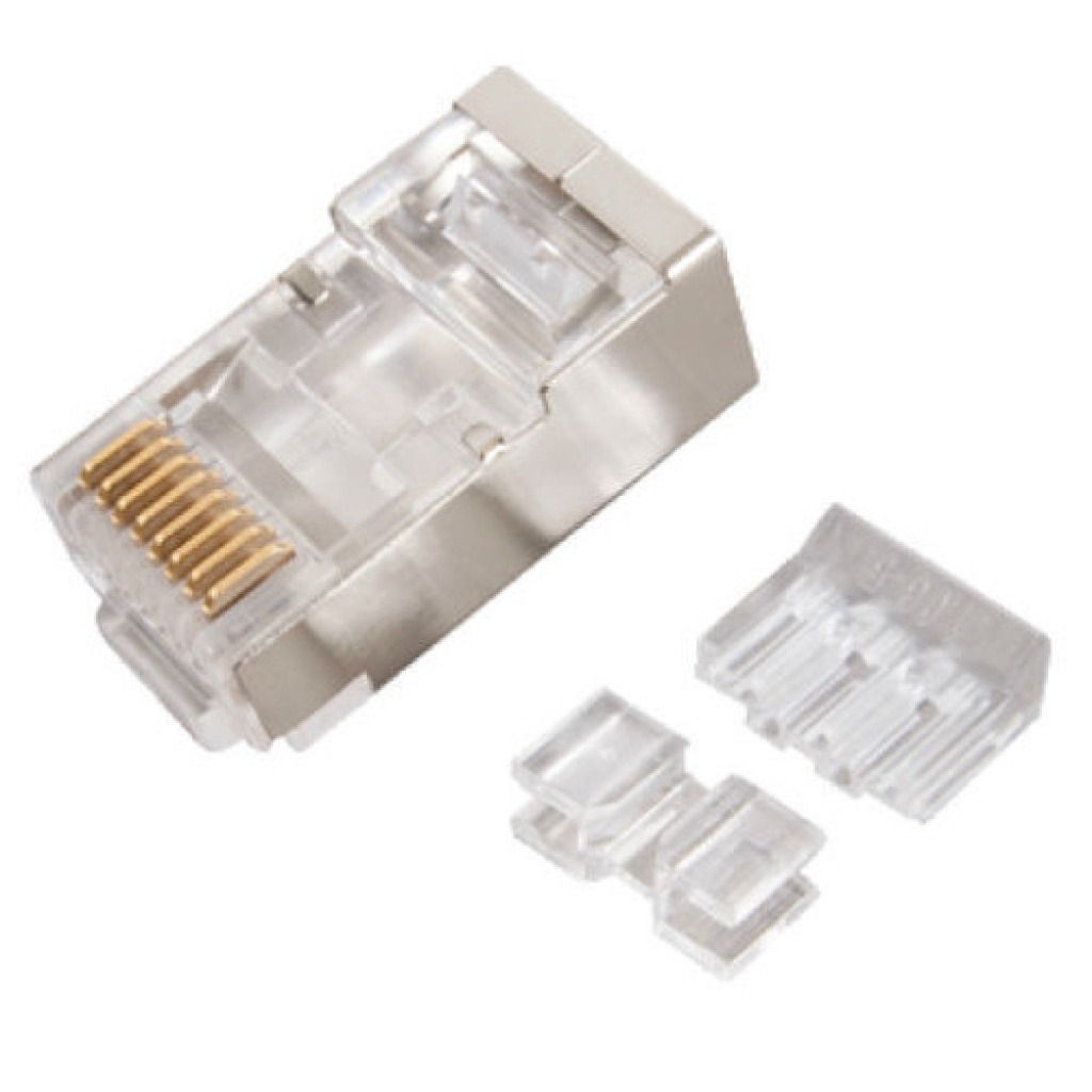 Conector Rj45 Cat6 Macho Enchapado En Oro Pasante